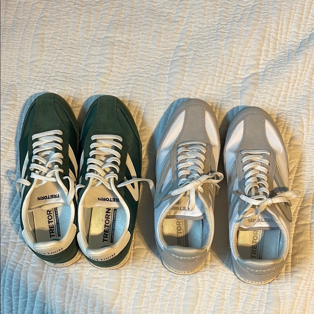 Tretorn Retro Runner Sneakers - Forest Green & Light Gray